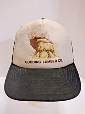 VINTAGE - RARE - GOODING LUMBER CO ELK TRUCKER CAP HAT MESH