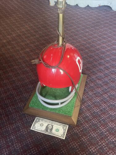 Vintage 1960s 1970s Oklahoma University Sooners Helmet Football Lamp Youth Size - Picture 3 of 6