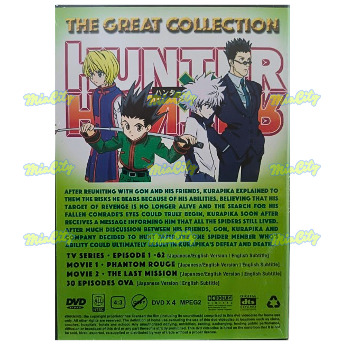 DVD Hunter X Hunter The Great Collection Episode 1-148 End