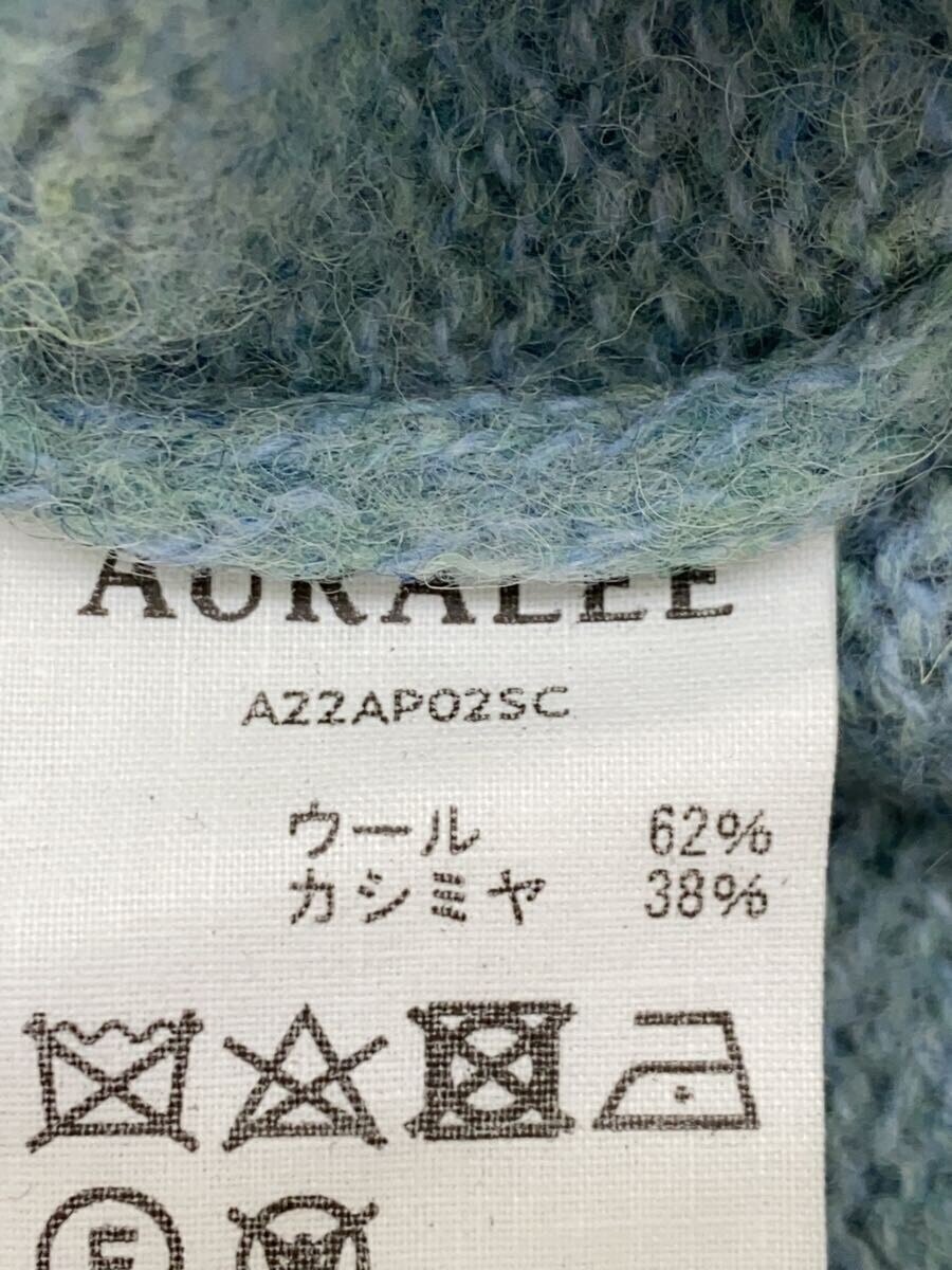 AURALEE SHETLAND WOOL CASHMERE KNIT P O 3 ウール BLU AURALEE SHETLAND WOOL CASHMERE KNIT P O 3 ウール BLU