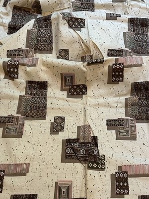 Eames Kinetic Atomic Geometric 1950 s Mid Century MOD Barkcloth Vtg Fabric 6 YDS