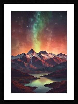 Nostalgic Northern Lights Framed Wall Art Poster Canvas Print Picture