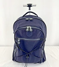 Kipling Rolling Backpack Sausalito Blue Nylon Wheeled Carry On Convertible Bag