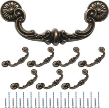 8 Pack Vintage Drawer Pulls 6 Inch 150Mm Hole Center Drop Bail Cabinet Pulls,