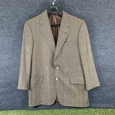 Tom James Executive Collection Sport Coat Blazer Men's Size 42R Brown Plaid