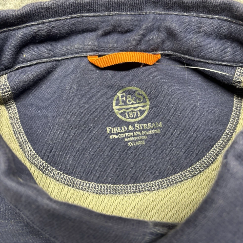 Field & Stream Cotton Blend Casual Short Sleeve Polo Shirt Mens 2XL Blue - Image 4 of 4