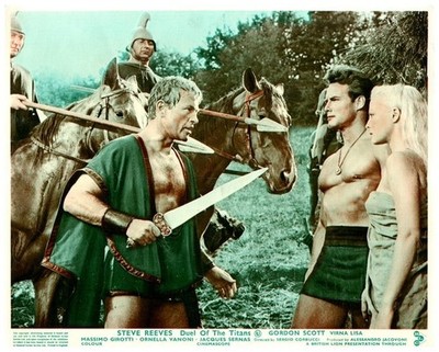 Duel of the Titans Original Lobby Card Steve Reeves Virna Lisi Jacques Sernas 