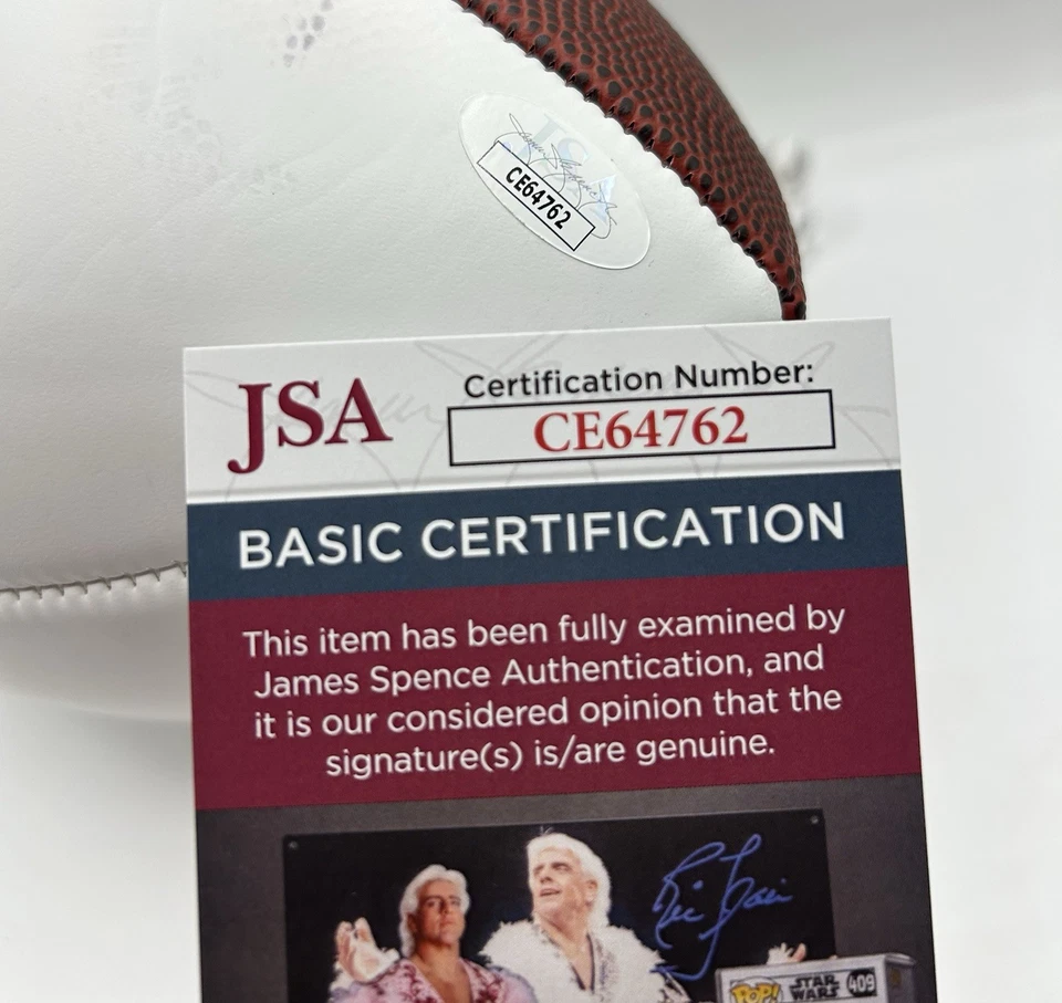 Pat McAfee Signed West Virginia Mountaineers White Panel Logo Football JSA COA - Image 3 of 3