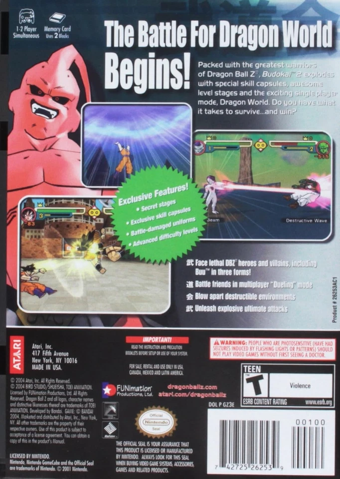 Dragonball Z: Budokai 2 - GameCube (Nintendo GameCube) - Image 2 of 2