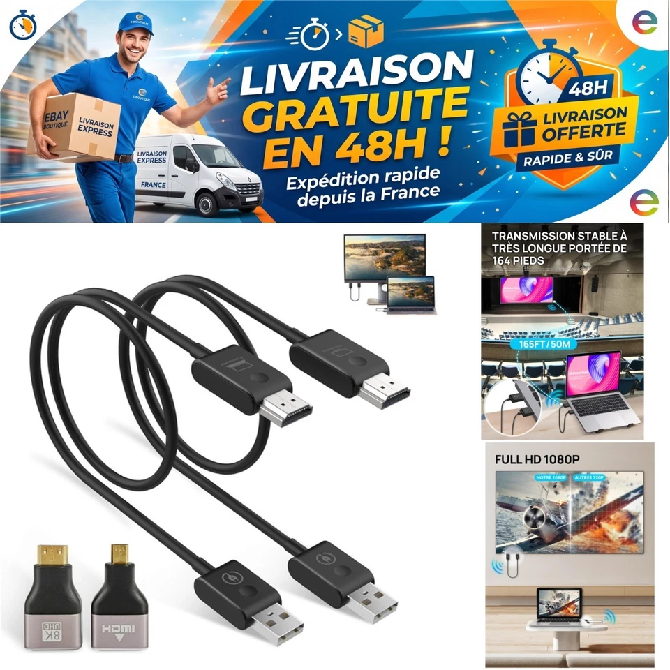 Émetteur Récepteur HDMI Sans Fil Moman CS6 1080p 50 m 5 GHz - Photo 1/4