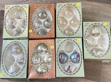 Mixed Lot 7 Box’s Krebs Glass Ornaments Assorted Colors Vintage Birds Blessings