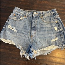 Garage Blue Distressed Jean Shorts - festival style-Size 5/27