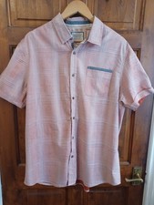 Mantaray Men's Pink Short Sleeve Checked Shirt Size  L