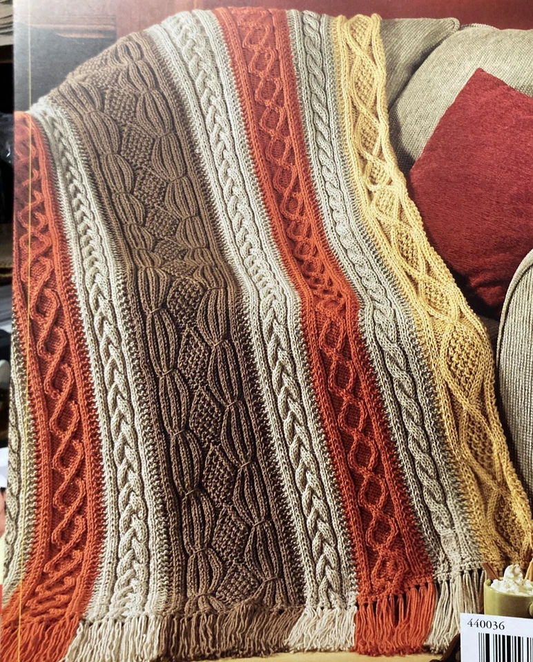 Afganos tejidos: Navidad pasada, rosas, gloria de otoño, folleto patrón de gavillas de trigo Foto 2 de 4