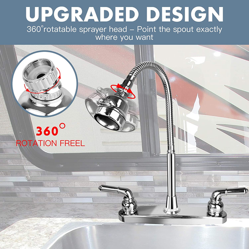 RV Kitchen Faucet,Camper RV Sink Faucets Kitchen Replacement with Flexible Arc 3 - Picture 3 of 12