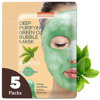 Deep Purifying Green O2 Bubble Mask 0.88oz x 5ea / Korean beauty/Bubble mask/...