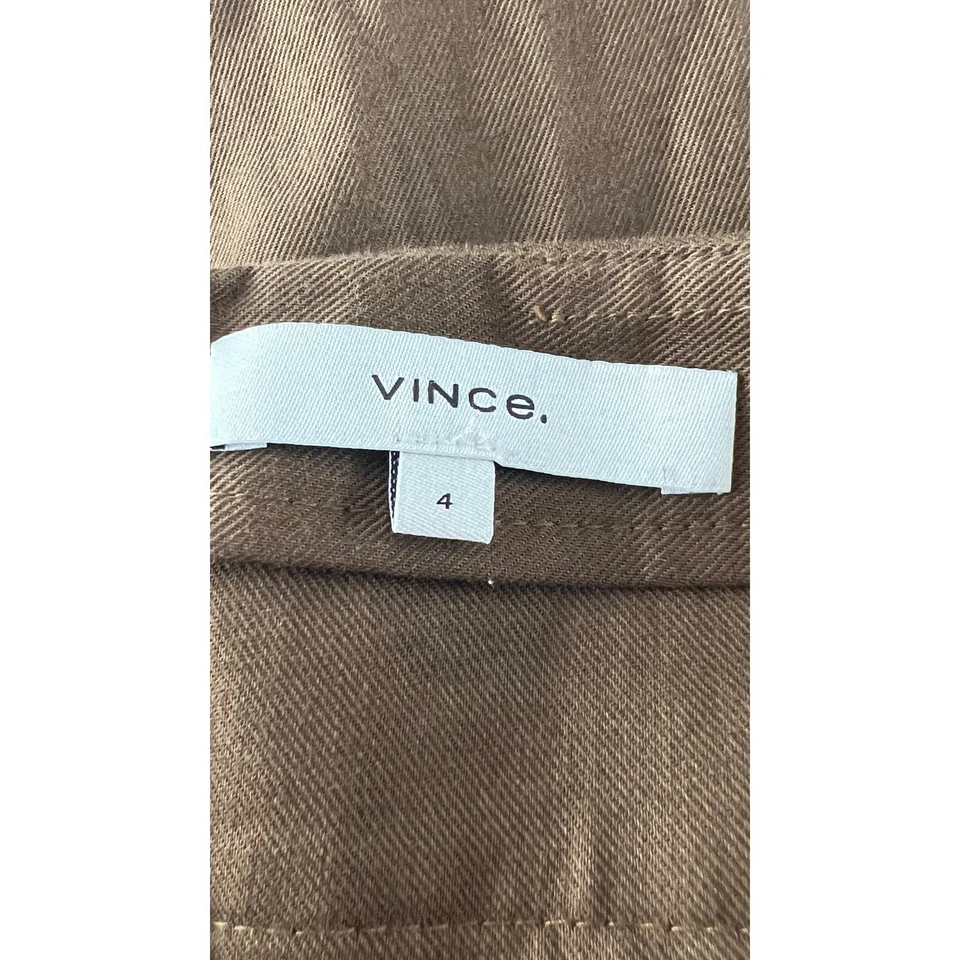 Vince 女式 4 码棕色打褶绑带中裙 MSRP $398 全新 - CJ — 第 4/4 张图片