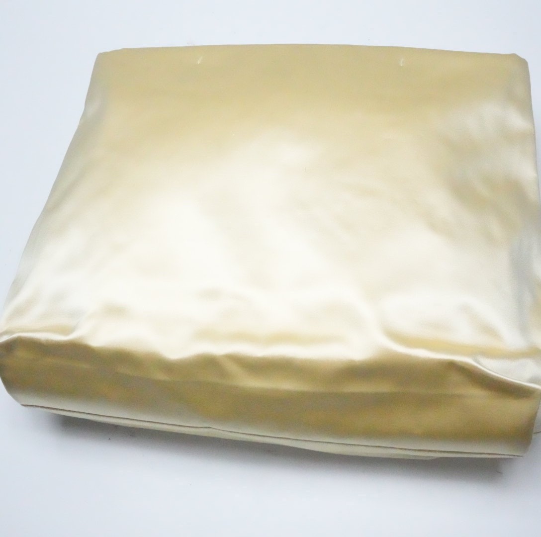 RARE!!!! Prada Shoulder Tote Bag Gold Satin Gold Chain image 6