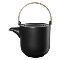Asa Selection Coppa Kuro Teekanne Tee Kanne Porzellan 1500 Ml Schwarz H 17,5 Cm