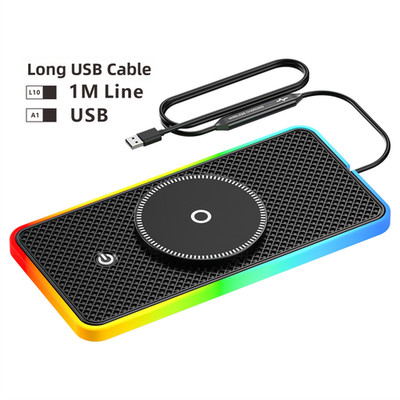 20W RGB Wireless Auto Ladegerät für iPhone und für Android mit Anti-Rutsch Design