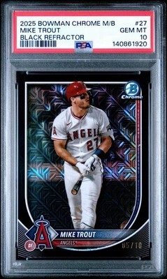 2025 Bowman Chrome Mojo Mega Box Mike Trout Black Refractor /10 - PSA 10