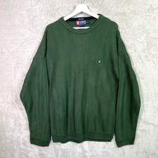 VINTAGE Chaps Ralph Lauren Sweater Mens XLarge Green Heavy Knit Hand Framed 90s