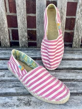 Ubuntu Handmade Africa Espadrilles Afridrilles Slip-On Shoes Pink Stripe 9.5