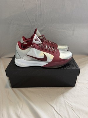 Nike Kobe 5 Men s Low Top Lace Up Basketball Sneakers White/Burgundy