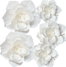 White Paper Flowers Artificial 3D Wall Wedding Decor