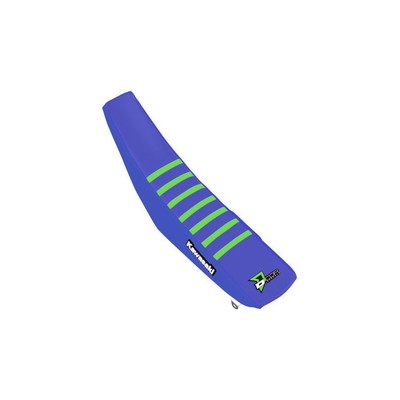 D'COR Visuals Gripper Seat Cover - Kawasaki - Blue With Green Ribs 30-20-463