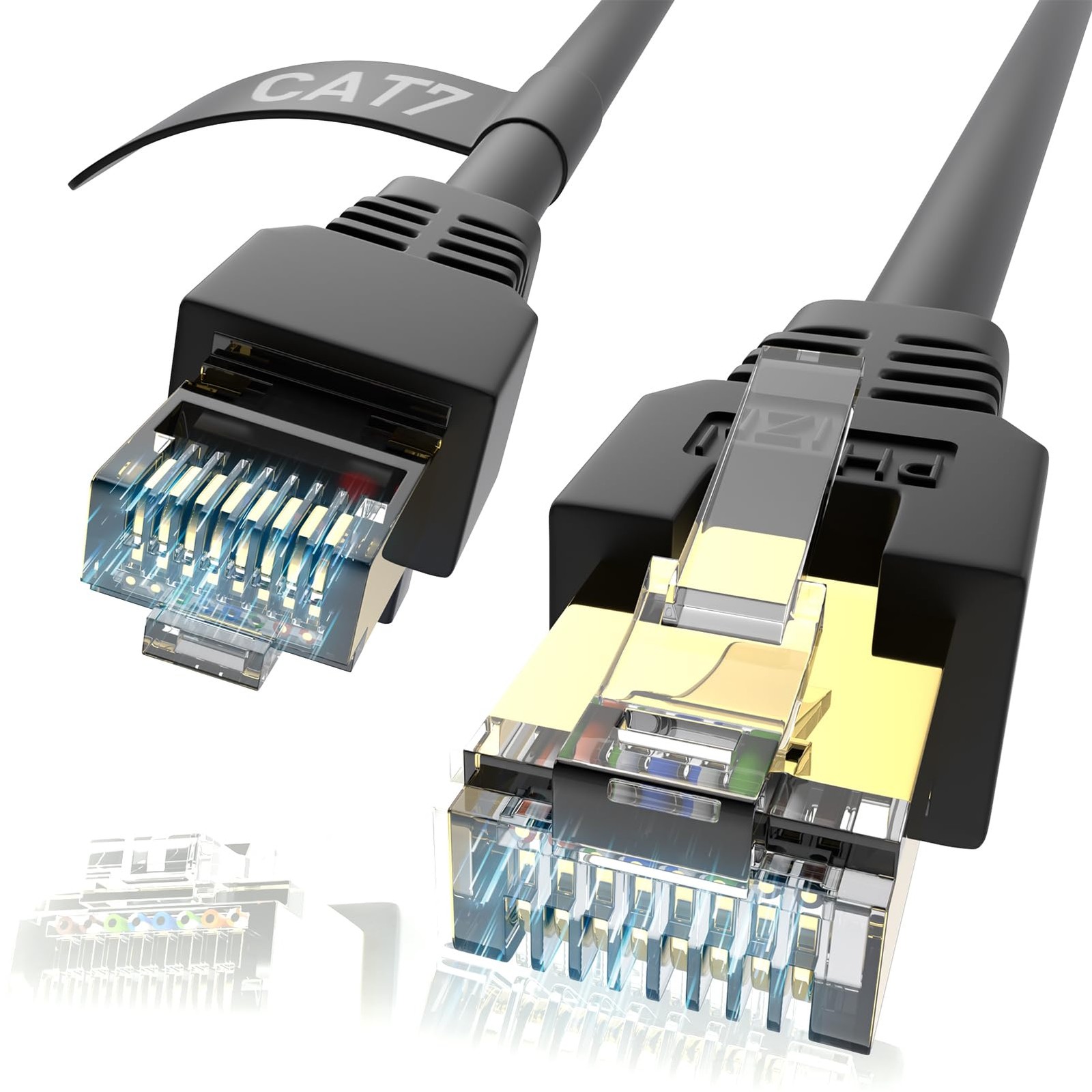 High-Speed Cat7 Ethernet Cable 125Ft - Multiple Lengths 3Ft to 200Ft for Fast Wired Networking-image