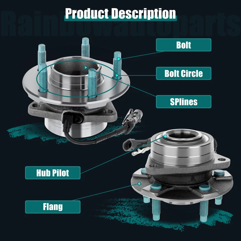 (2) Ступица колеса и передний подшипник для Saturn Vue 2002-2007 Chevrolet Equinox 05-06 - Изображение 3 из 4