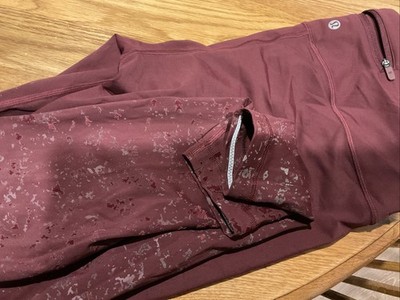 Lululemon Speed Wunder Tight 28  Spark Maroon Leggings Sz 12 VGC
