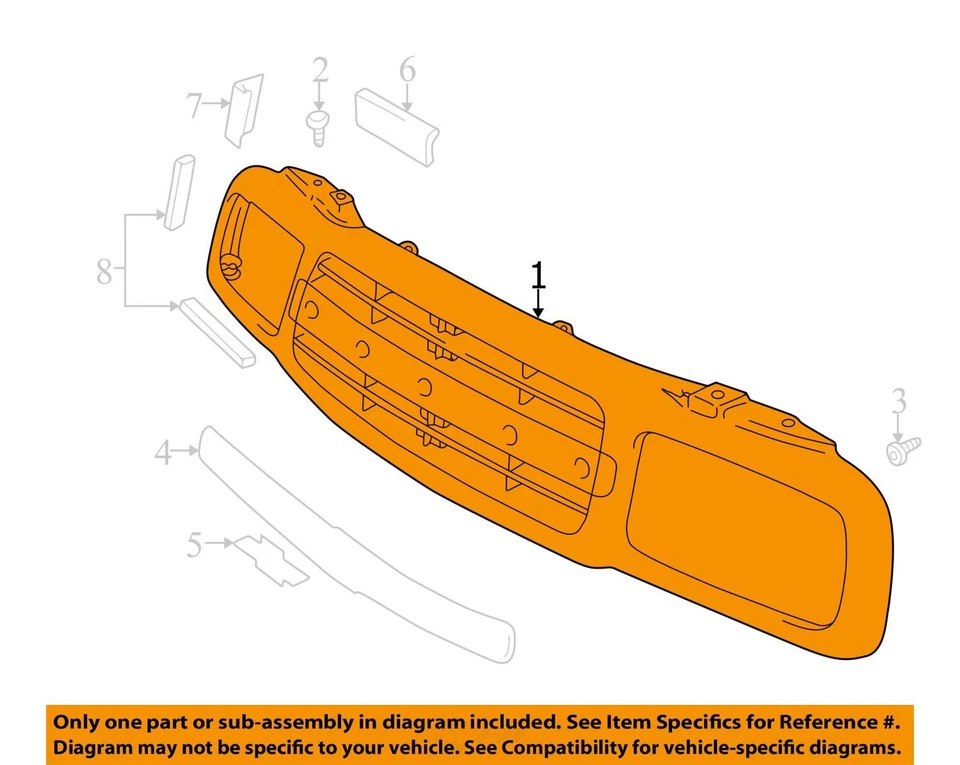 REJILLA DELANTERA CHEVROLET TRACKER 2001-2004 91176289 - NUEVO OEM Foto 3 de 4