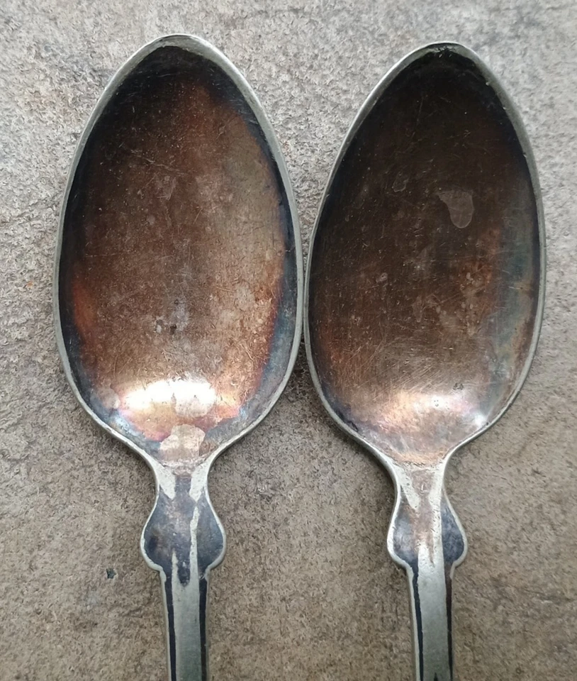 Lote Muy Raro Vautrot & Son Plateado 6" Cucharas de Cena Viddleback Grabadas Foto 2 de 4