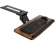 VIVO Rustic Vintage Brown Computer Keyboard & Mouse Tray, Under Table Desk Mount