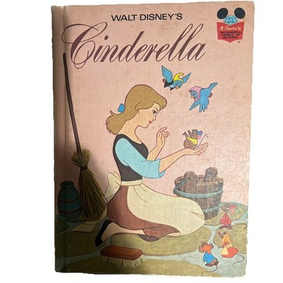 Vintage Walt Disney Cinderella Book 1974 Wonderful World of Reading Hardcover