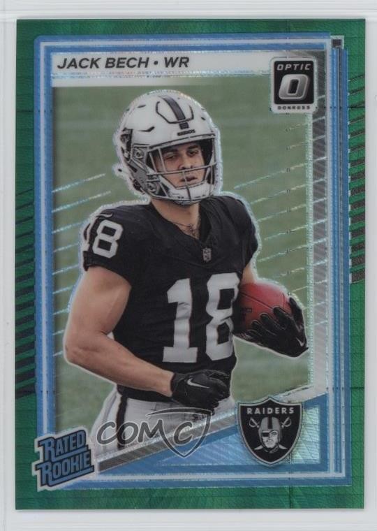 2025 Panini Donruss Optic Rated Rookie Green Hyper Prizm Jack Bech #211 1ju6