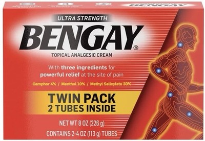 Bengay Ultra Strength Pain Relieving Cream, 2 x 4  oz Tubes