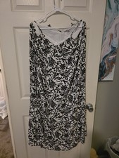 ANN TAYLOR LOFT Black White  Spaghetti Strap Dress Size MP