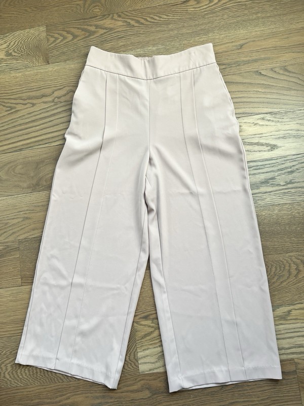 Zara ~ Women’s Elastic Waist Wide Leg Palazzo Pants ~ Size M ~ Light Khaki Tan
