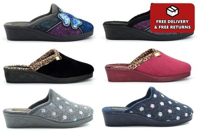 Damen Pantolette Hausschuhe Damen Pantoletten Damen Keilabsatz Pantoffeln Größe