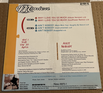 MONICA–Why I Love You So Much-1996 LP *SEALED *ROWDY RECORDS 35073