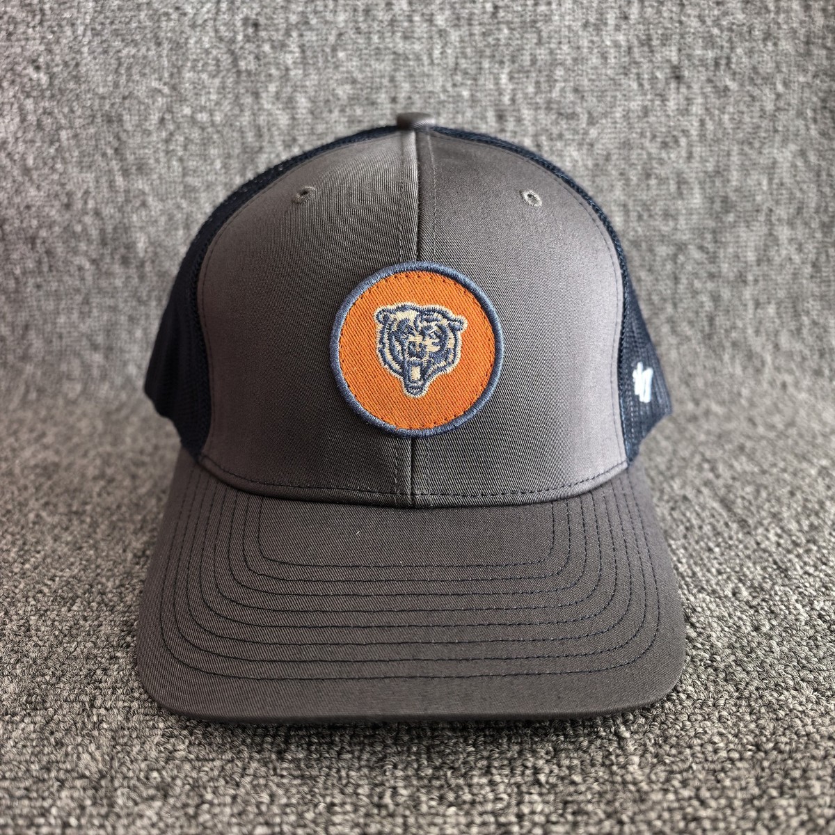 '47 Brand Chicago Bears Trucker Snapback Grey Navy Orange One Size Retro Hat