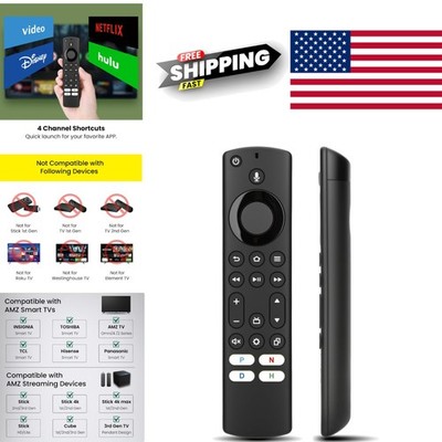 Wireless Remote Control for Smart TVs Compatible with Multiple Streaming Devices