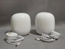 Two x2 Google Nest Wifi Pro Wi-Fi 6E Router Mesh System - Snow EXCELLENT 