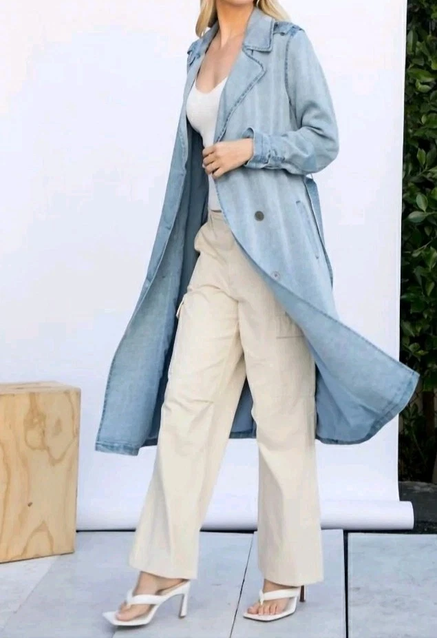 Gabardina para mujer Tencil Denim ligera, suave como la mantequilla elástica talla Grande Foto 4 de 4