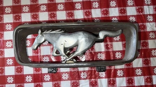 1966 Ford Mustang Coupe Front Emblem & Side Mirror hood metal molding and emblem