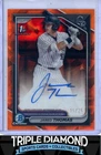 2024 Bowman Draft Chrome Sapphire 1st Jared Thomas Auto Orange Refr #15/25 F829