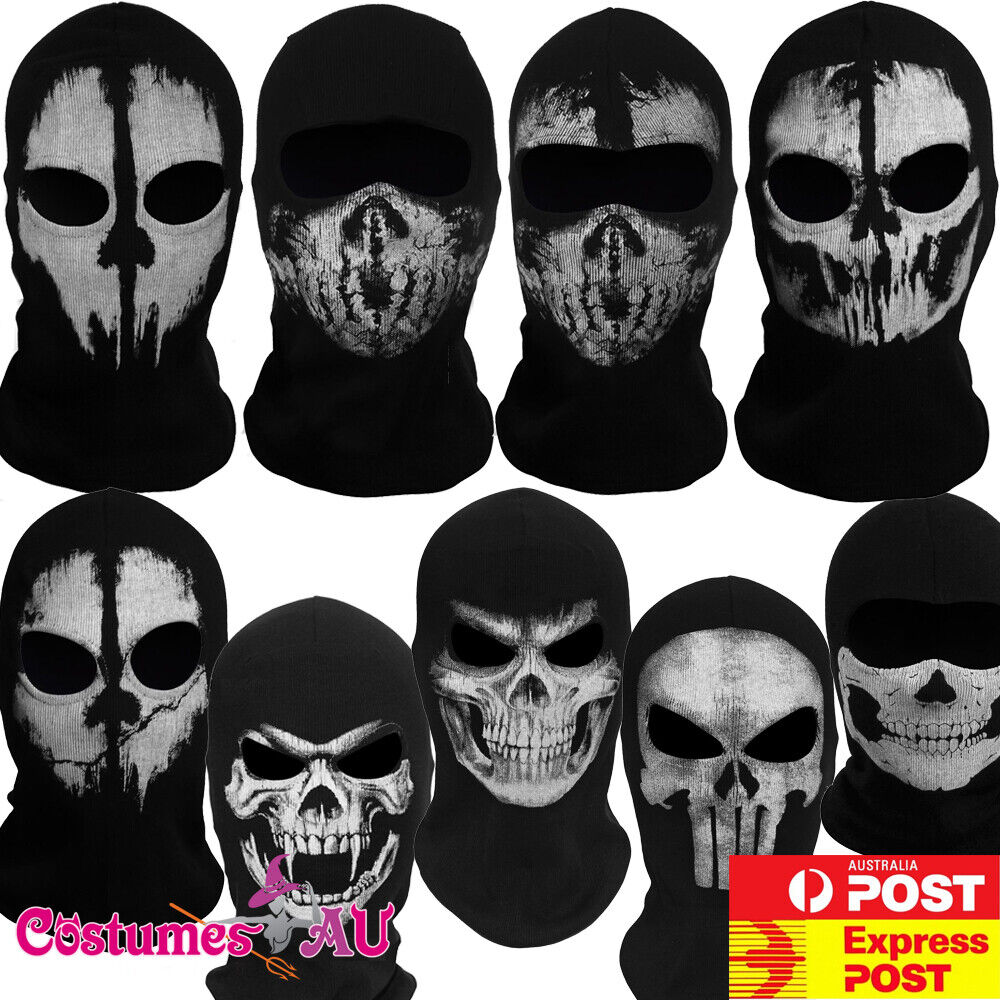 Ghost Mask MW2 Skull Full Face Mask Black Balaclava Ghosts Skull Full Face  Mask